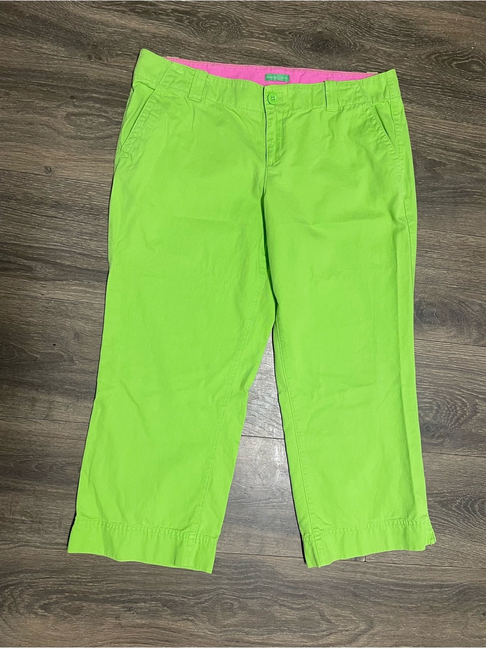 Lilly Pulitzer palm beach fit Capri pants woman size 12 Lime Green Pink vibrant